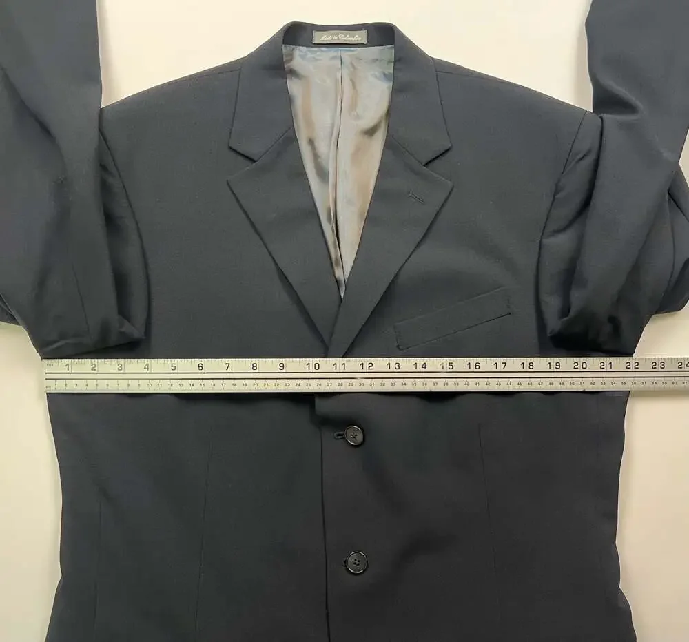 Oscar de la Renta Profile Black 3-Button Wool Sport Coat Blazer Size 44L